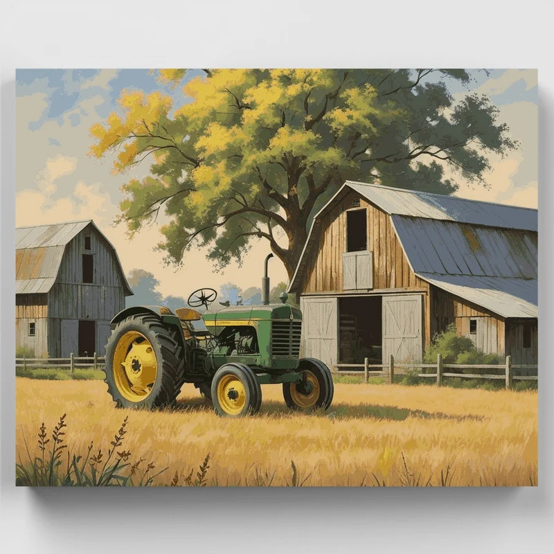 Vintage Farm Tractor - Paint by Numbers Kit