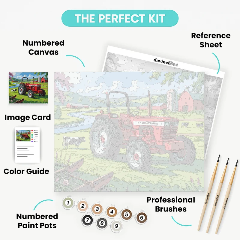 International Farm Tractor - Paint by Numbers Kit