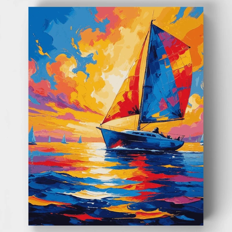 Vibrant Sailing Adventure - Paint by Numbers Kit