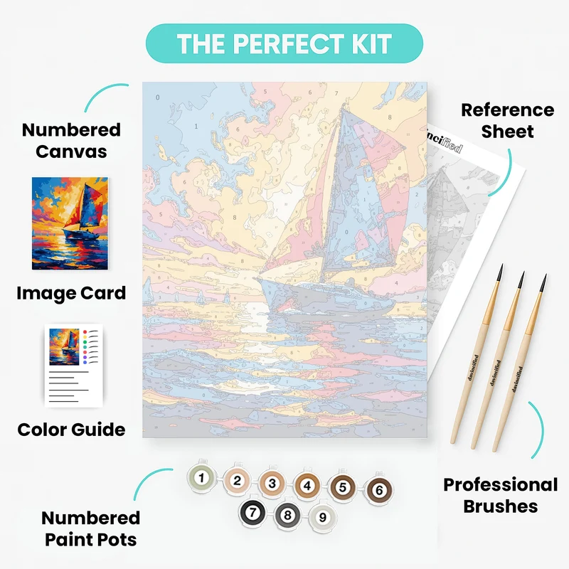 Vibrant Sailing Adventure - Paint by Numbers Kit