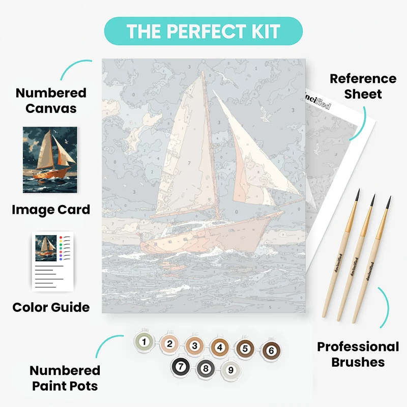 Stormy Seas Sailboat - Paint by Numbers Kit