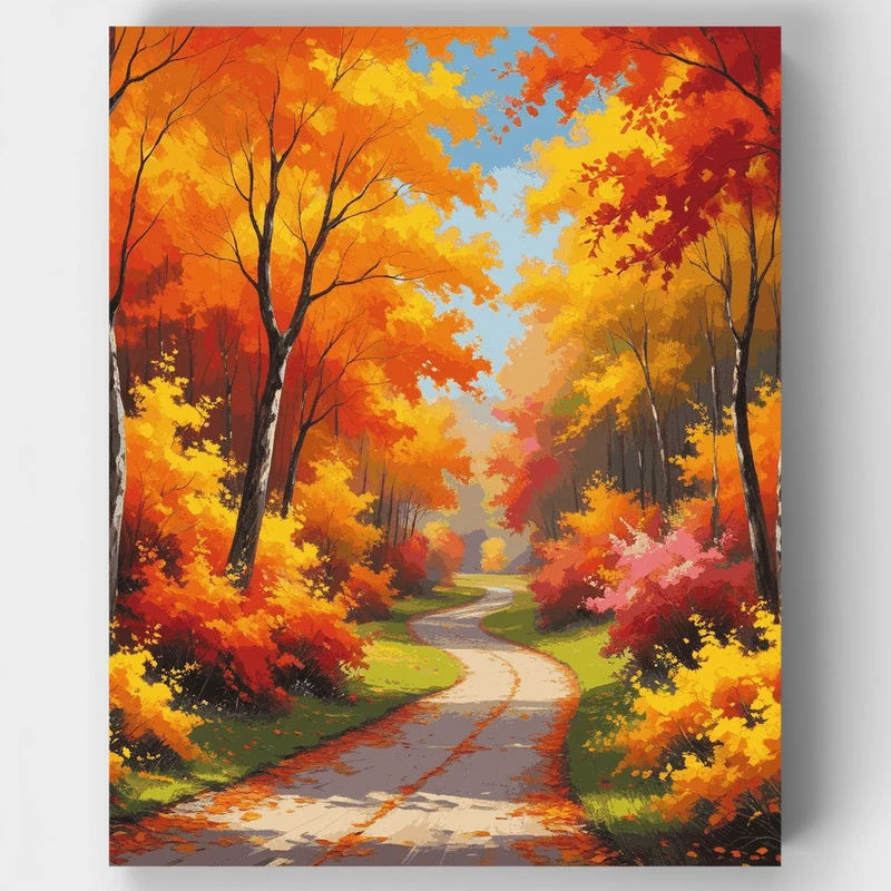Autumn Forest Path - Paint by Numbers Kit