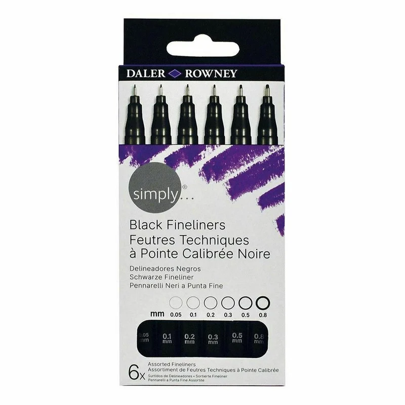 DALER ROWNEY D&R Simply sada linerov 0,05 až 0,8 mm