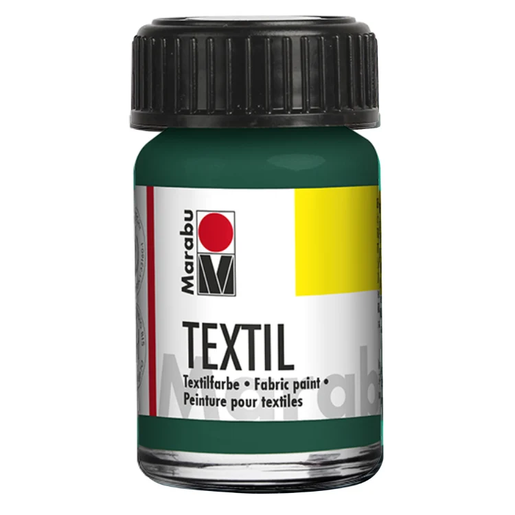 Marabu Textil, Stofffarbe Dunkelgrün 068 , 15 ml