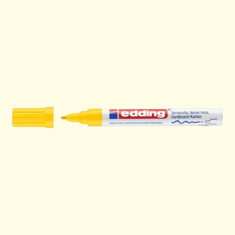Edding 4040 Permanent Mattlackmarker Gelb , Rundspitze 1–2 mm