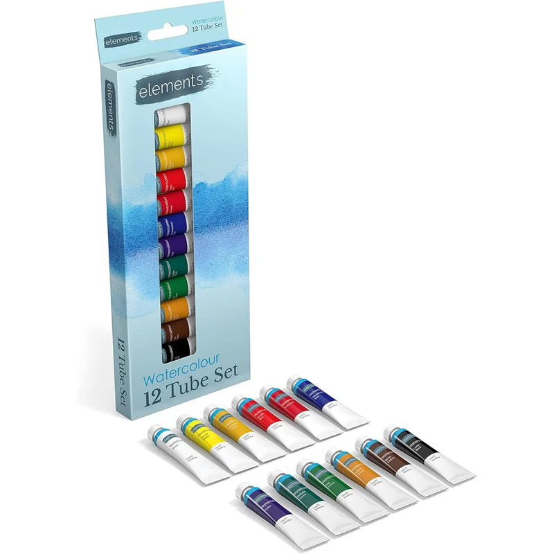 Elements 12x12ml Tube Watercolour Paint Set