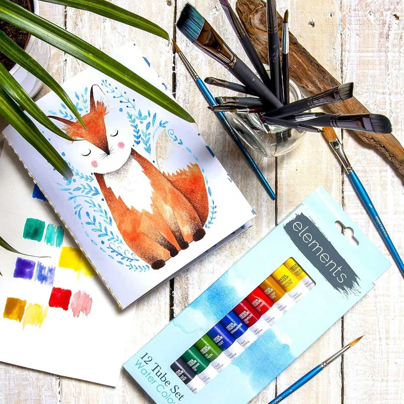 Elements 12x12ml Tube Watercolour Paint Set