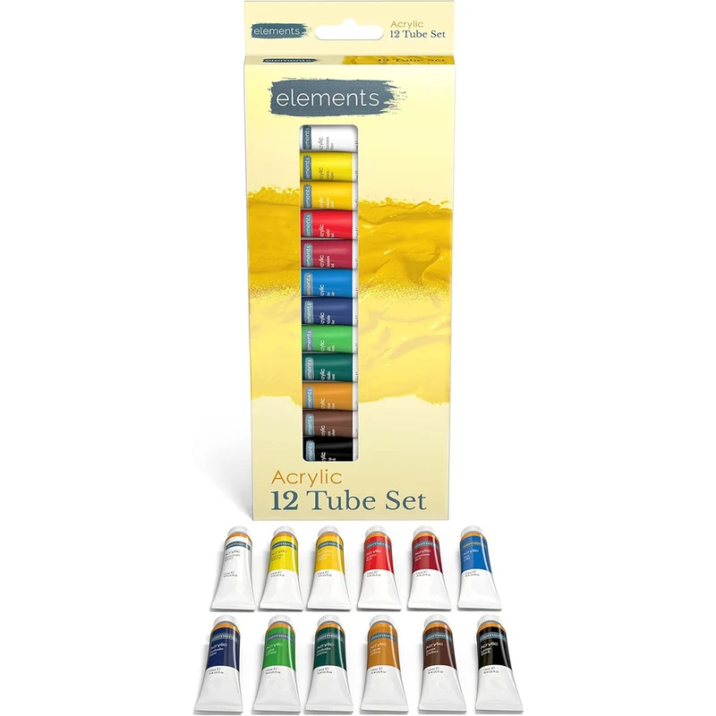 Elements 12x12ml Tube Acrylic Paint Set