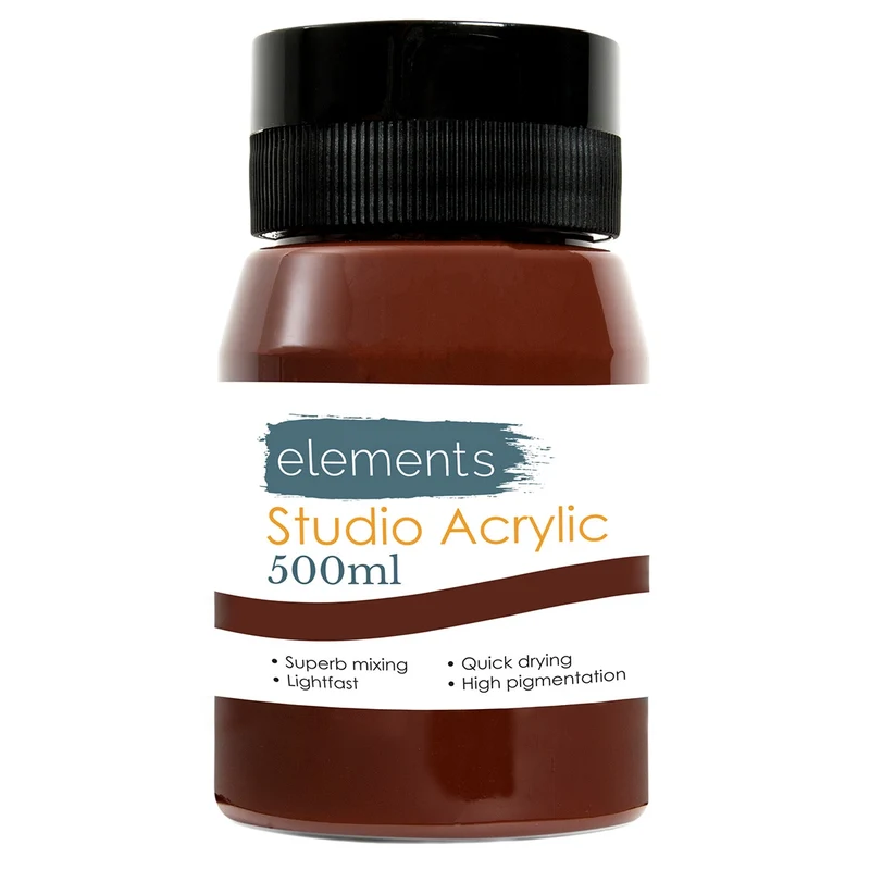 Elements 500ml Acrylic Burnt Umber