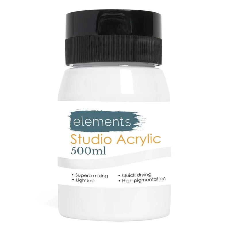 Elements 500ml Acrylic Titanium White