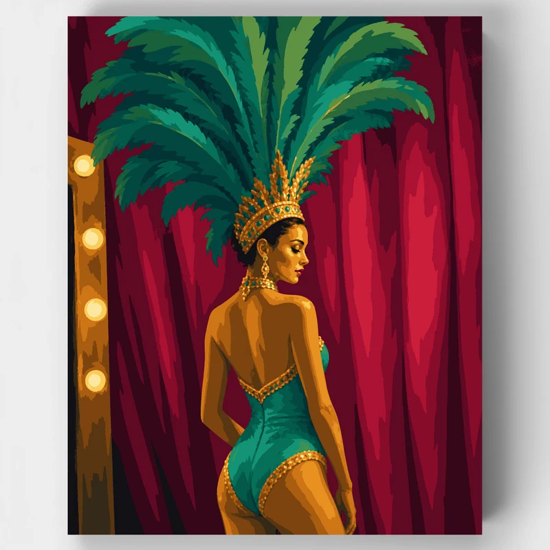 Emerald Feather Showgirl - Paint by Numbers Kit