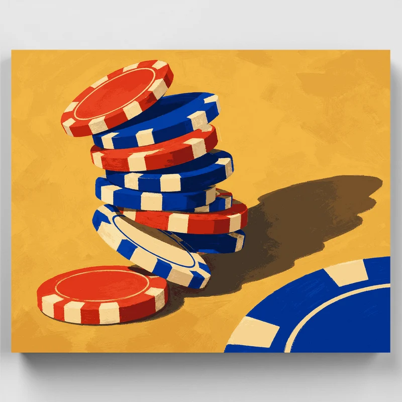 Toppling Casino Chips - Paint by Numbers Kit