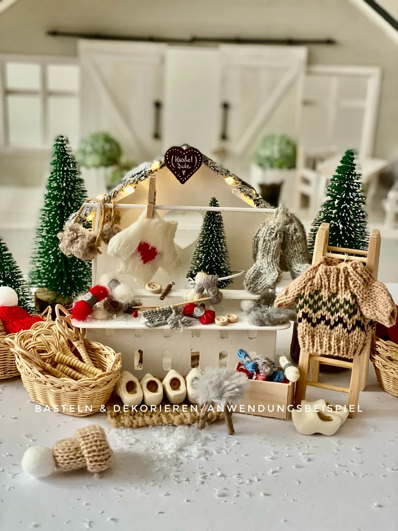 Holzhaus mit Vorgarten Herzchen