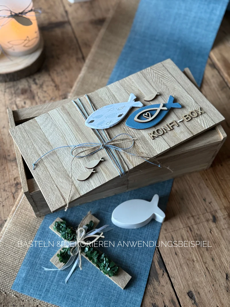 Klötzchen Bastelpaket – 120 Eichenholzklötzchen inkl. Holzleim