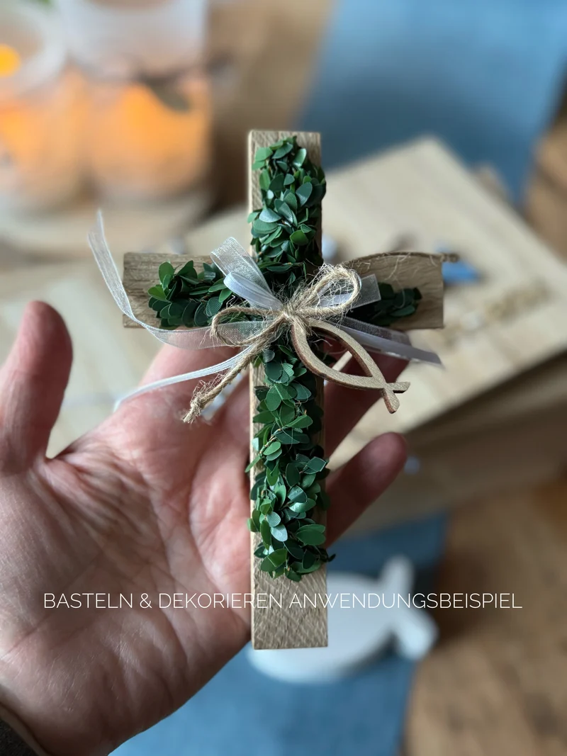Klötzchen Bastelpaket – 120 Eichenholzklötzchen inkl. Holzleim