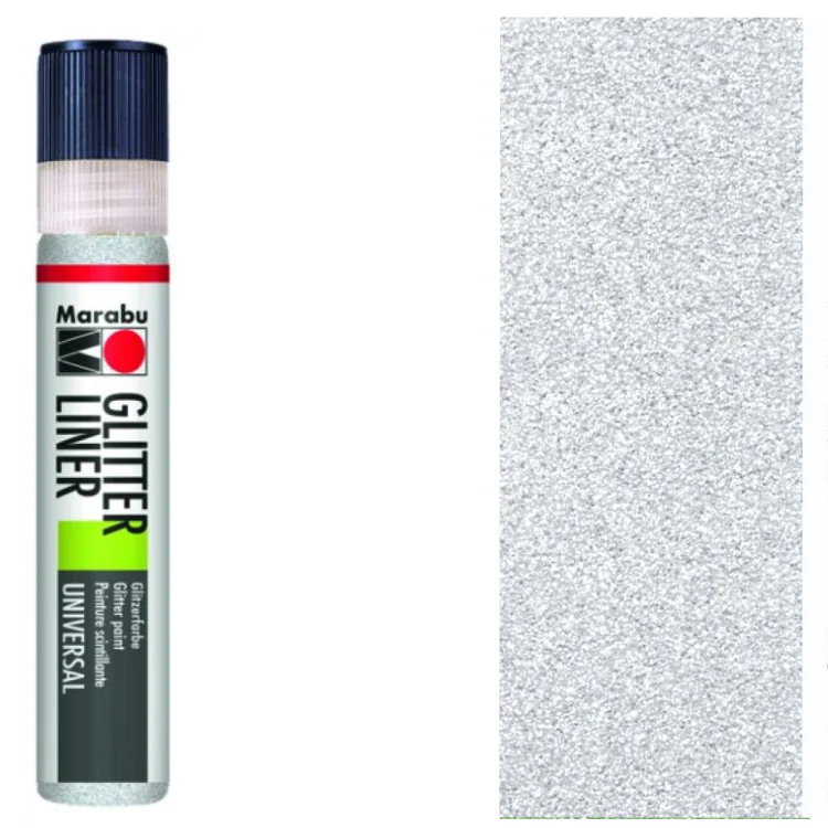 Marabu Glitter Liner Weiß 570, 25ml