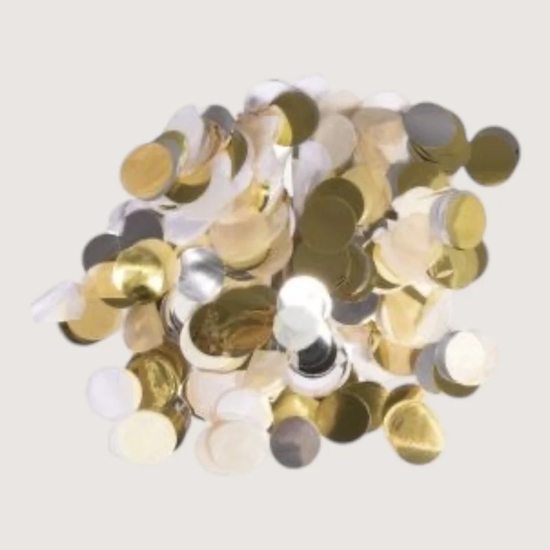 Rayher Konfetti, 2cm ø silber,gold,weiß,creme, 30g