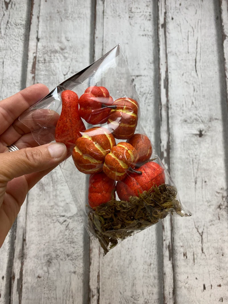 Deko Kürbisse Miniatur mit Moos