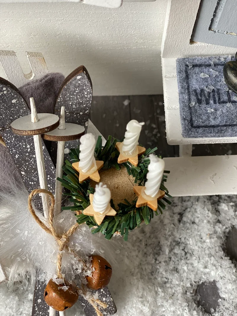 Holzscheibe für Wichteladventskränze