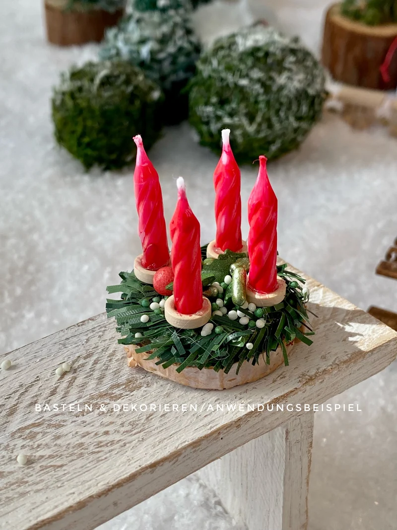 Holzscheibe für Wichteladventskränze