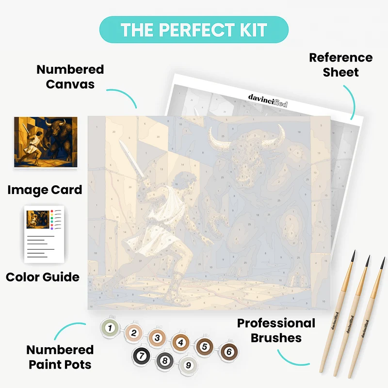 Theseus vs. Minotaur - Paint by Numbers Kit