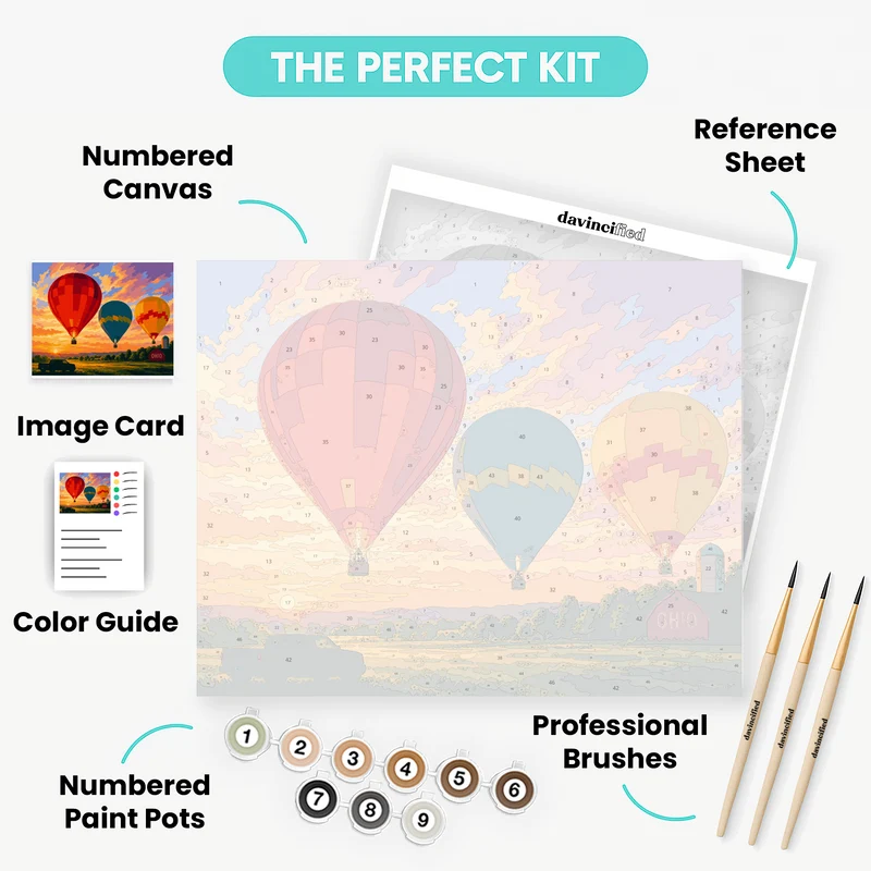 Ohio Balloon Sunset - Paint by Numbers Kit
