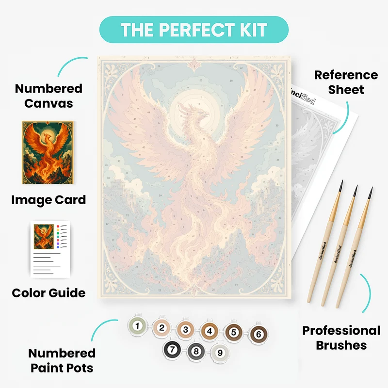 Phoenix Rising in Flames - Paint by Numbers Kit