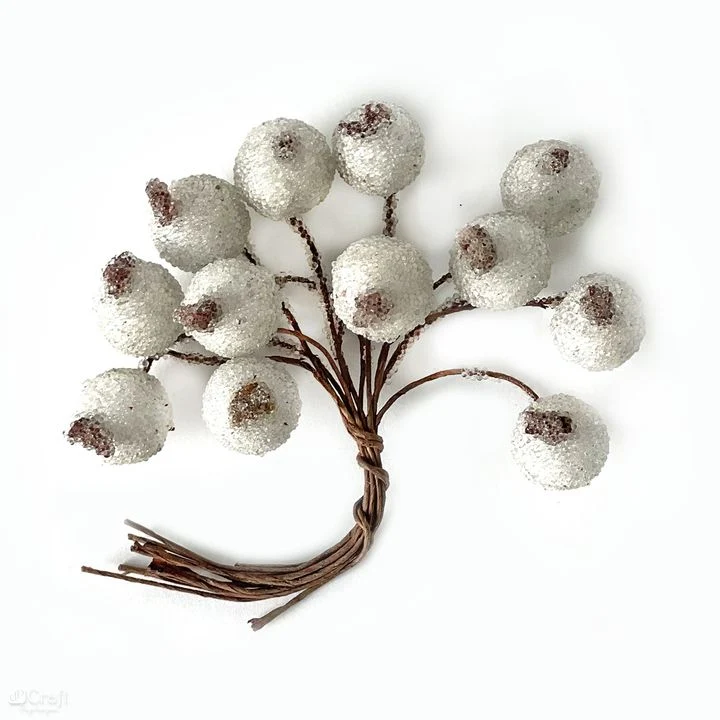 3D Decorative White Berry Branches