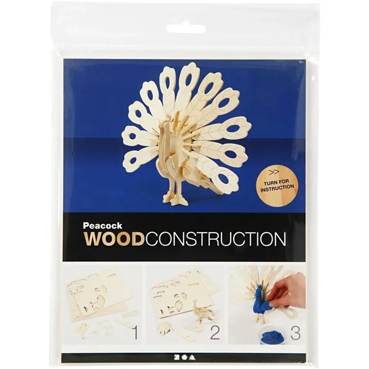 3D Wooden Peacock Model