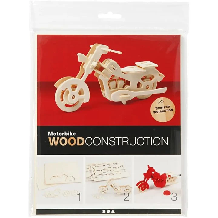 3D Wooden Motorcycle Model