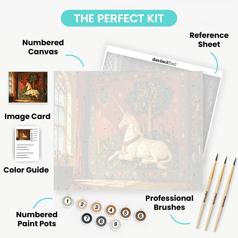 Medieval Unicorn Tapestry - Paint by Numbers Kit