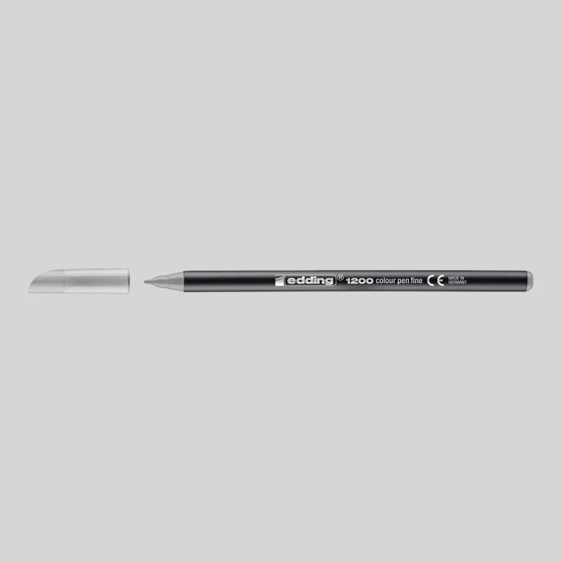 Edding Faserschreiber 1200 Pastell, Silbergrau 0,5-1mm