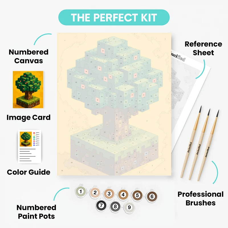 Blocky Fruit Tree - Paint by Numbers Kit