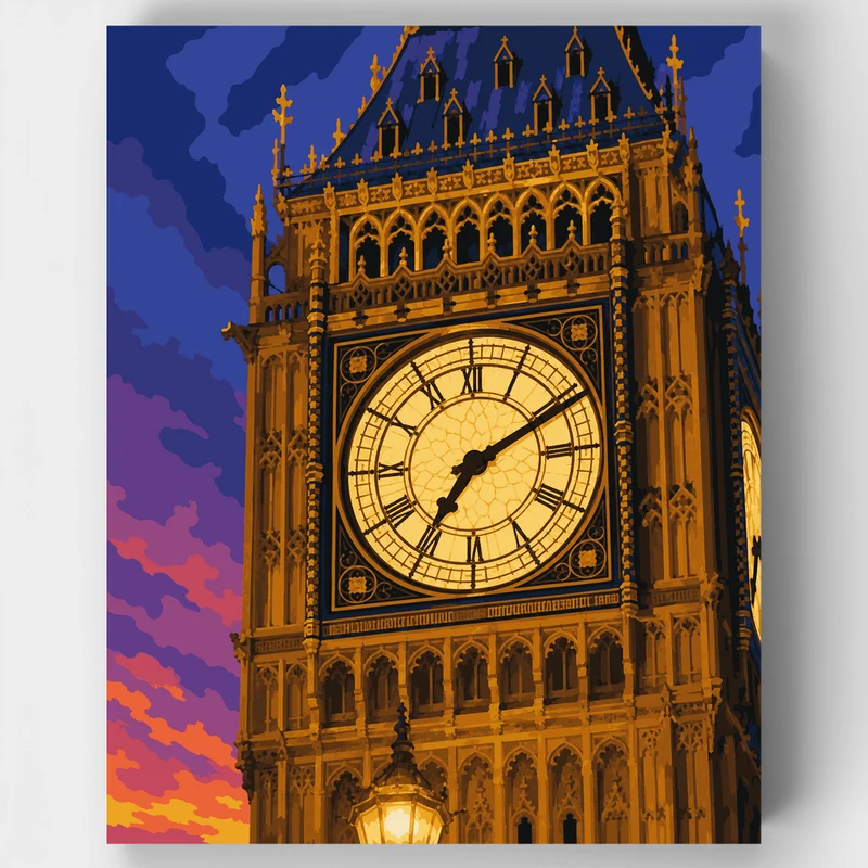 Big Ben Twilight Glow - Paint by Numbers Kit