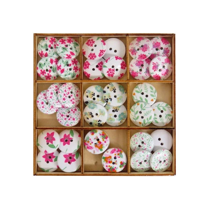 Craft Sensations Wooden Buttons, 36 pcs