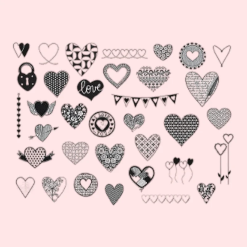 Aladine. Stempelset Hearts 35 Stk. inkl. Stempelkissen