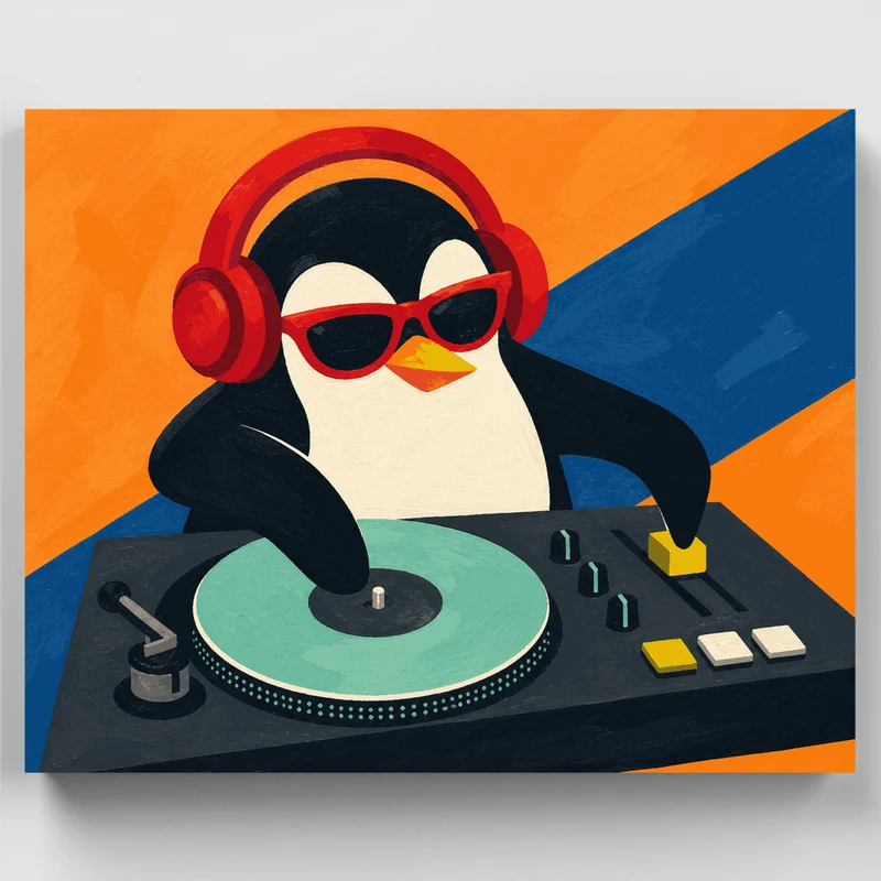 DJ Penguin Groove - Paint by Numbers Kit