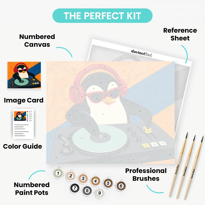 DJ Penguin Groove - Paint by Numbers Kit