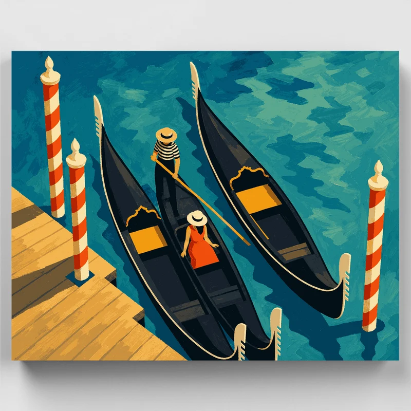 Gondolier and Passenger - Paint by Numbers Kit