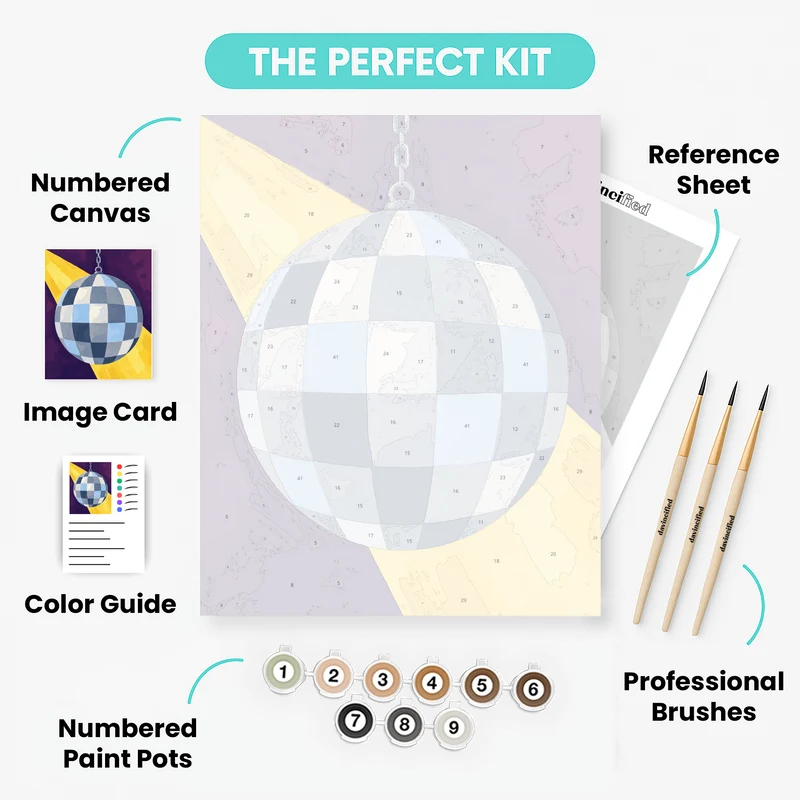 Mirrored Disco Ball - Paint by Numbers Kit