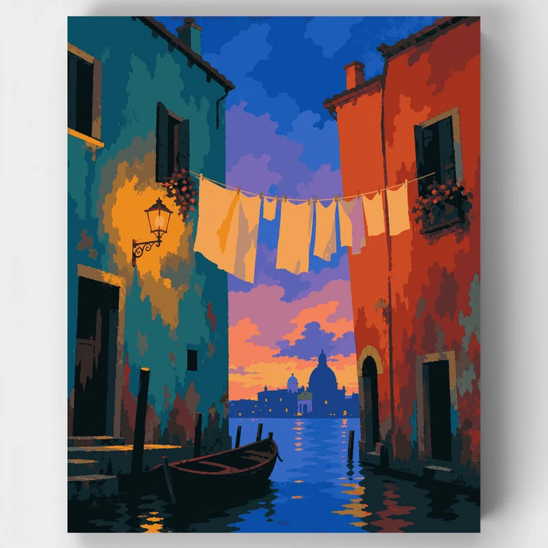 Venetian Laundry Line - Paint by Numbers Kit