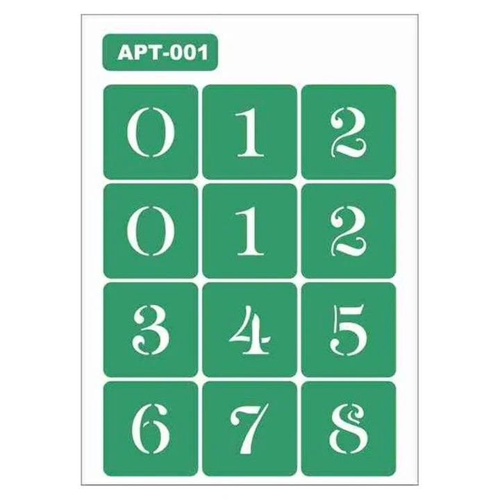 Self-Adhesive Number Stencil 16 x 12 cm