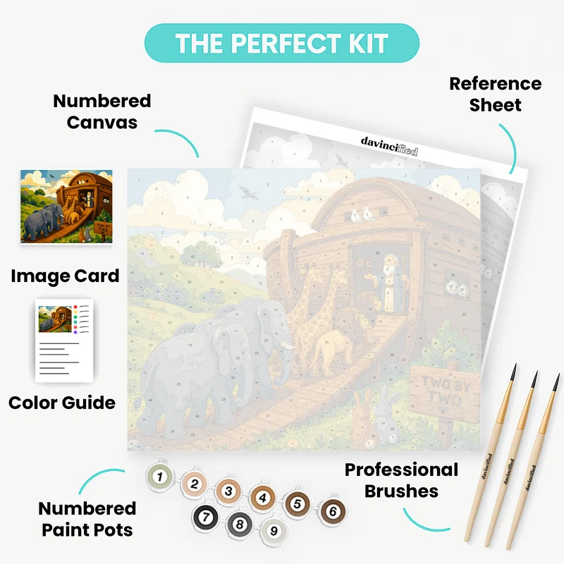 Noah's Ark Animals - Paint by Numbers Kit