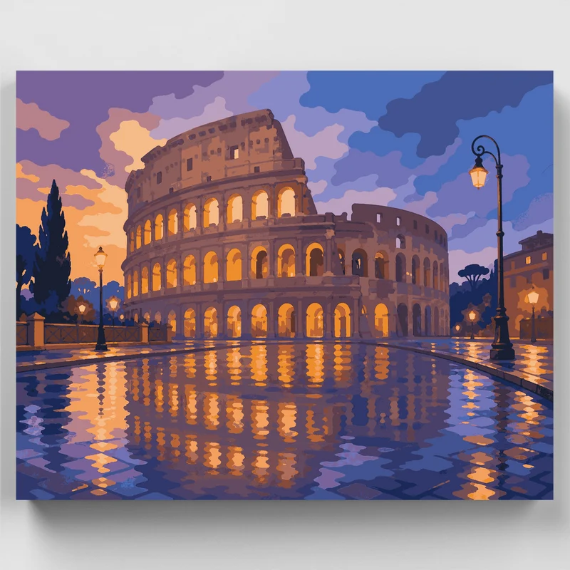 Colosseum Twilight Glow - Paint by Numbers Kit