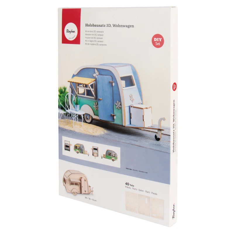 Wohnwagen Holzbausatz 3D
