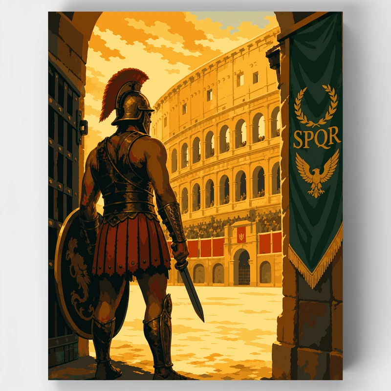 Gladiator at the Colosseum - Paint by Numbers Kit
