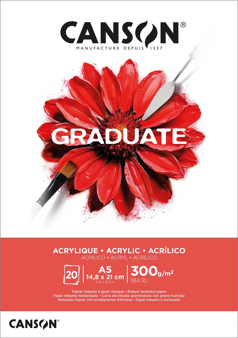 CANSON Graduate akrylový blok 300 g/m² - 20 listov, A5