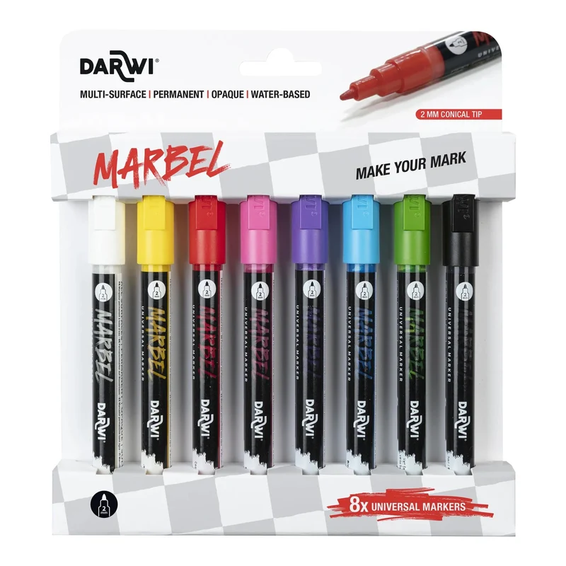Sada akrylových fixiek DARWI Marbel 2 mm Bright