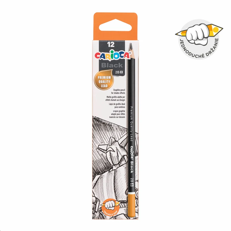 Carioca trojhranná ceruzka Black, 12 ks