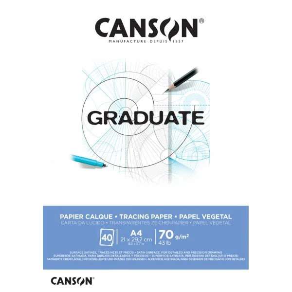 CANSON Graduate pauzovací blok A4 lepený 72 g/m² - 40 listov